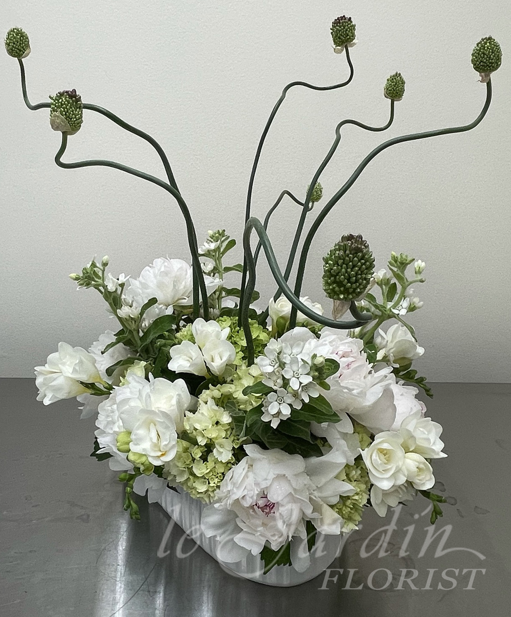 White and Green Flower Arrangements